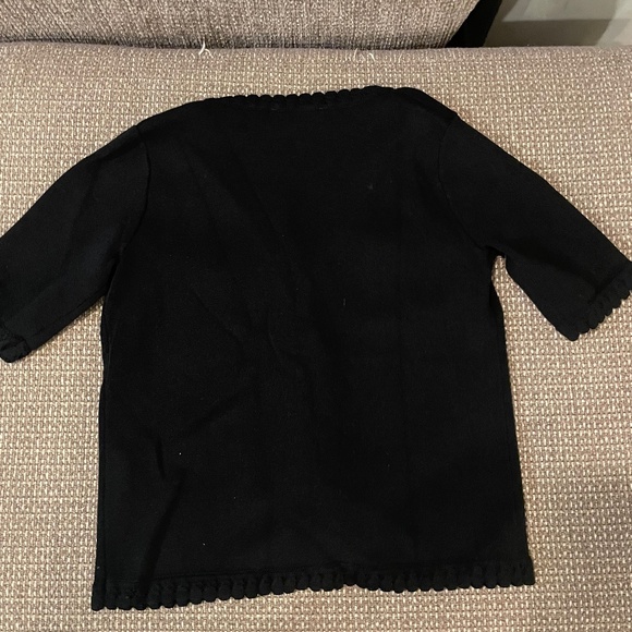Nanette Lapore Short Sleeve Black Sweater Size XS Gold buttons - Picture 3 of 6